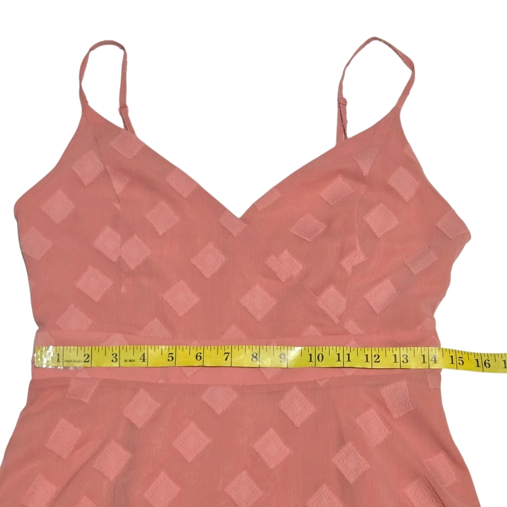 Dynamite Peach Color Fit-and-Flare Textured Pattern Strappy Mini Dress Medium - Picture 3 of 13